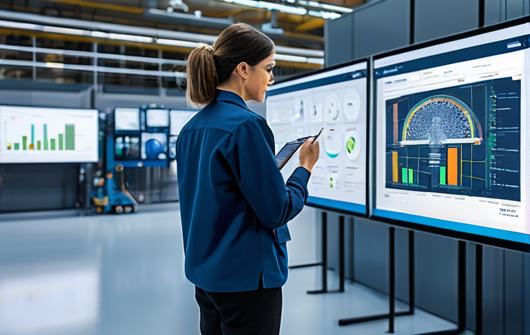 스마트 팩토리 도입을 위한 단계 - **Prompt 1: Data-Driven Collaboration in a Modern Italian Smart Factory**
    A bright, ultra-modern...