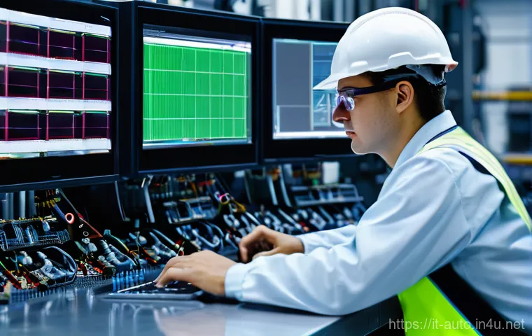 공장자동화 관련 자격증 추천 - **Prompt 1: "Focused PLC Programmer in a Modern Italian Factory"**
A highly detailed, realistic ...