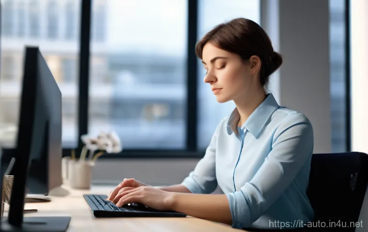 자동화 엔지니어의 스트레스 관리 - **Prompt: "A serene and focused engineer, female, in her late 20s, with short brown hair and wearing...