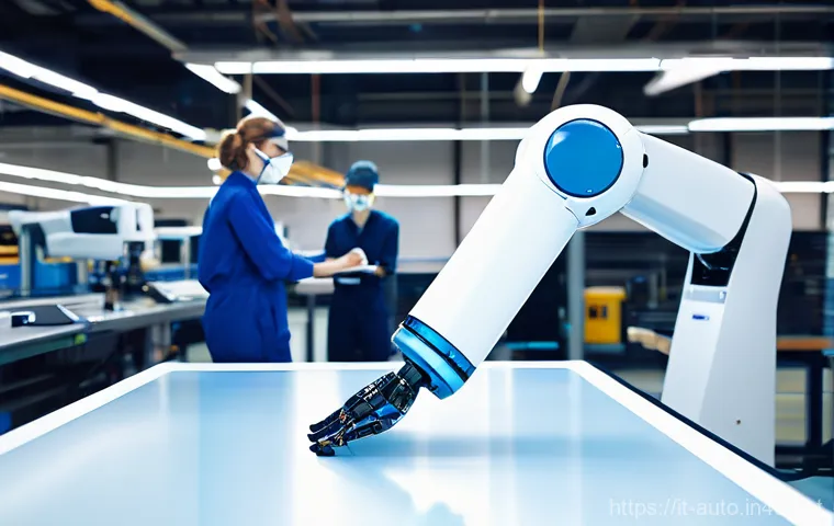 자동화 설비 관련 컨퍼런스 일정 - **Prompt 1: Human-Cobot Harmony in a Modern Factory**
A brightly lit, spacious modern factory fl...