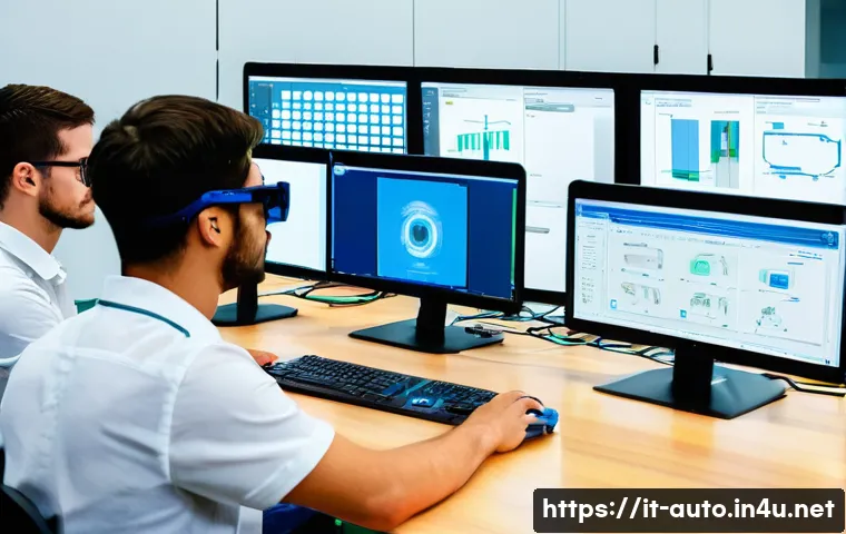 공장자동화 교육기관 추천 - A modern industrial automation classroom in Italy, featuring students wearing casual clothing and sa...