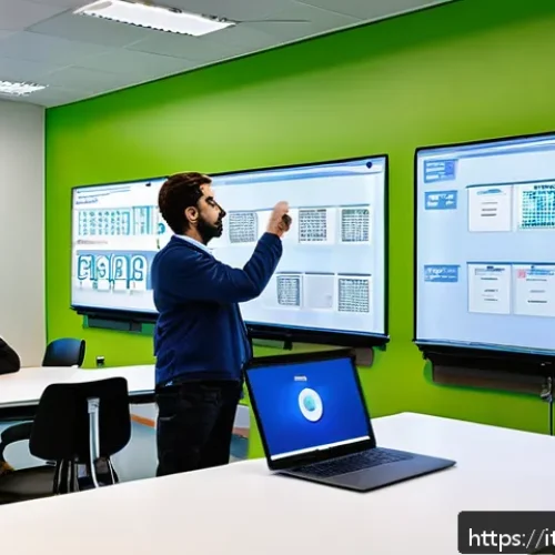Home 17 공장자동화 자격증 시험 일정 - A modern Italian industrial automation training classroom with diverse adult students attentively st...