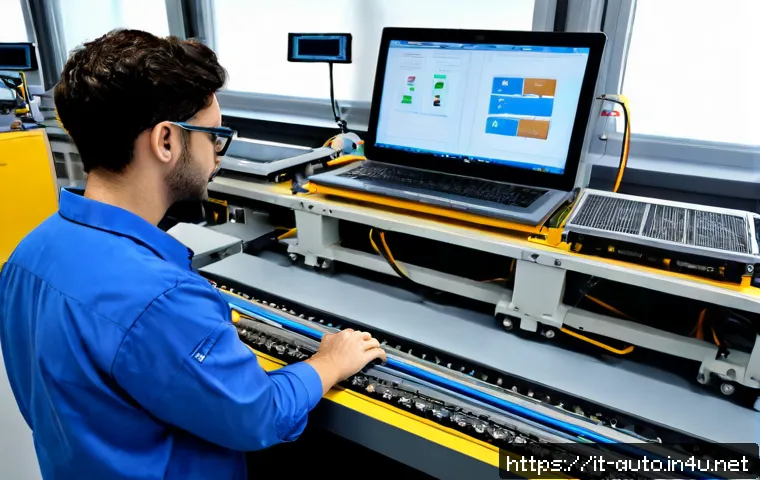 PLC 프로그래밍 심화 과정 - Photorealistic advanced industrial automation training scene in a modern Italian technical institute...